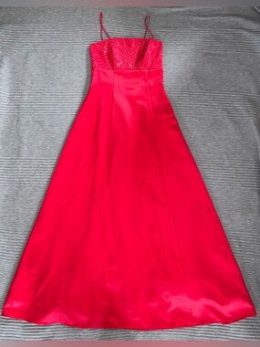 Y2K Betsy & Adam red beaded dress